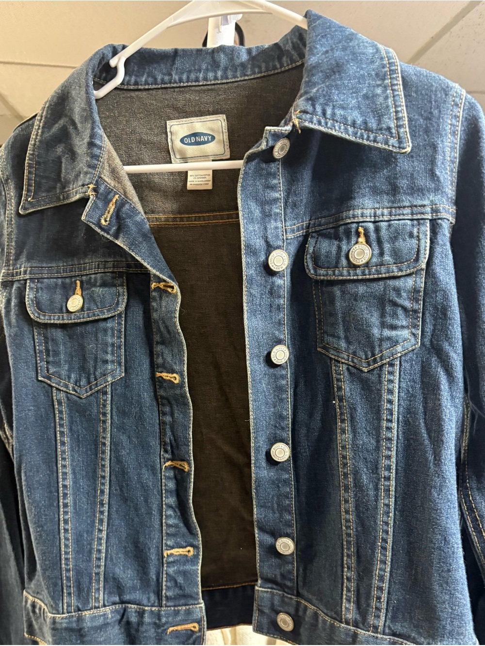 Old Navy Dark Blue Denim Jacket with Button Front